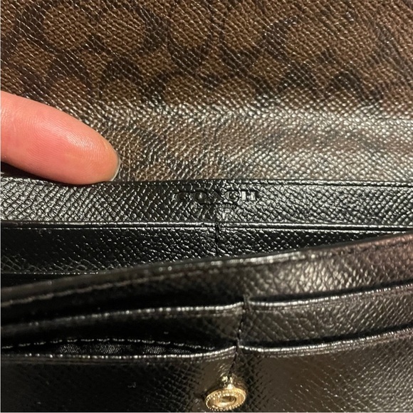 Coach Soft Wallet in Black Crossgrain Saffiano Leather - Picture 6 of 8